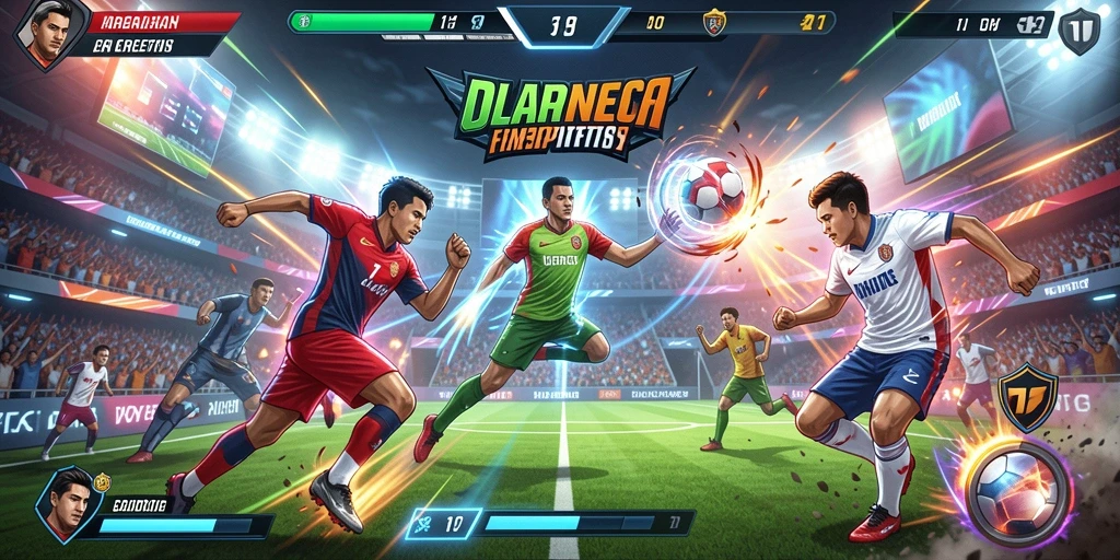 Tangkapan layar yang menunjukkan karakter utama dalam aksi.